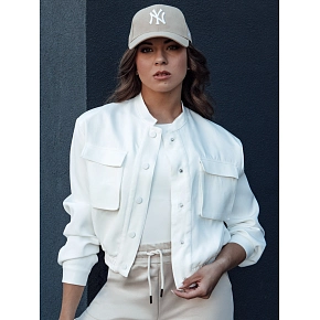 Kurtka damska bomberka PRIEV biała FashionStreet TY4305