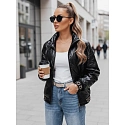 Kurtka damska bomberka pikowana czarna FashionStreet TY5292
