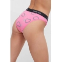 Dámske nohavičky 000QF7480E KCC ružové so srdiečkami - Calvin Klein