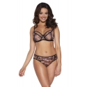 Dámska podprsenka Wild black 2030 Čierna s hnedou vzor - Ava