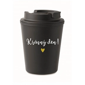 KRÁSNY DEŇ! - čierny termohrnček 300 ml