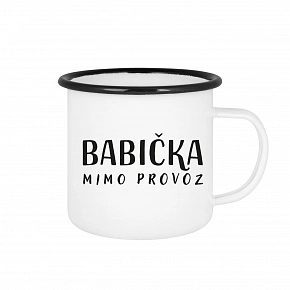 BABIČKA MIMO PROVOZ - bílý plecháček 350 ml BABIČKA MIMO PROVOZ - bílý plecháček 350 ml
