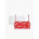 Dámska bralettka 2 pack 000QF6040E - W5H - Červená, Biela - Calvin Klein