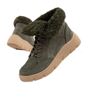 Dámske členkové zateplené topánky F30232 1020 400Tmavo zelená s hnedou - Scholl