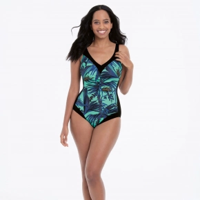 Jednodielne plavky 7326 M3 čierno-zeleno-modré - Anita