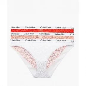 Čipkové nohavičky 3-pack - QD3926E - W5F - Mix farieb - Calvin Klein