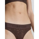 Dámske tangá 000QF7287E BKC tm. hnedé - Calvin Klein