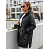 Długa kurtka damska pikowana z kapturem czarna FashionStreet TY5809