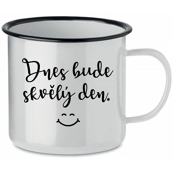 DNES BUDE SKVELÝ DEŇ. - biely plecháčik 350 ml