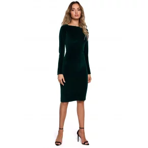 Dámske velúrové šaty M565 zelené - Made Of Emotion