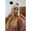 Fleecová čiapka 2 brmbolce K291 béžová - Oliwier