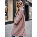 Płaszcz zimowy damski teddy futrzany długi różowy FashionStreet NY0751z