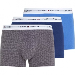 Pánske boxerky 3P TRUNK PRINT UM0UM02768 0W2 modré - Tommy Hilfiger