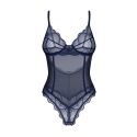 Dámske body Nightly Blue Crotchless Teddy tm. modré - Obsessive