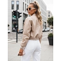 Kurtka damska skórzana bomberka SANTOL beżowa FashionStreet TY4339