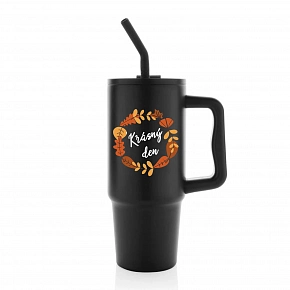 KRÁSNÝ DEN (PODZIM) - černý cestovní termohrnek 900 ml  