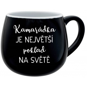 KAMARÁDKA JE NAJVÄČŠÍ POKLAD NA SVETE - čierny keramický hrnček 300 ml