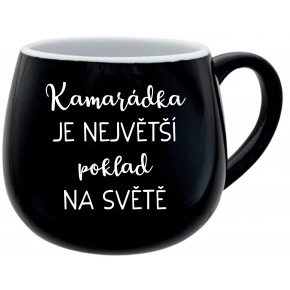 KAMARÁDKA JE NAJVÄČŠÍ POKLAD NA SVETE - čierny keramický hrnček 300 ml