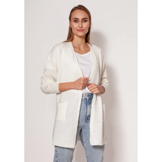 Svetr na zapínání PA013 krémový - MKM