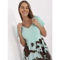 Dámske šaty DHJ SK 253701.80 Mintová s hnedou - FPrice