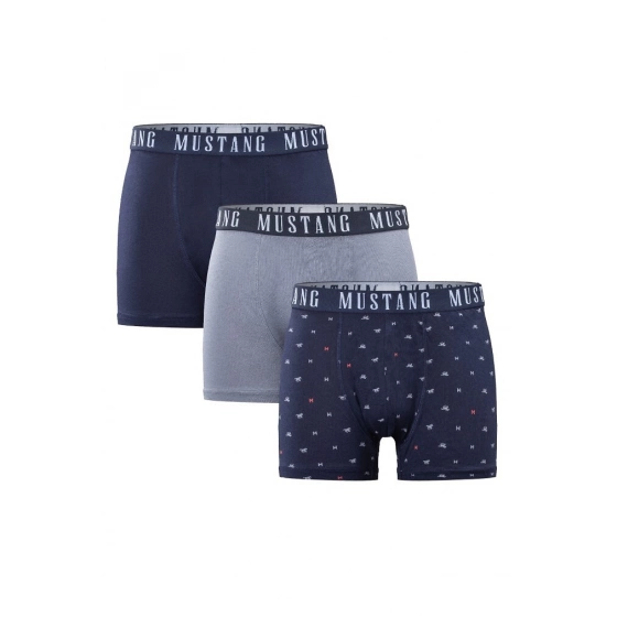 Pánske boxerky 3PACK 4277-1003 Tmavomodrá/sivá mix vzor - Mustang
