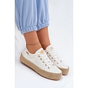Čipkové tenisky espadrilky LCW-26-31-4326 biele - Lee Cooper
