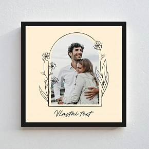 Personalizovaný magický fotoobraz v rámu - čtverec 20x20 - květinové orámování 