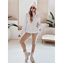 Kurtka damska zimowa LOVEWARM krótka pikowana z kapturem biała FashionStreet TY5042