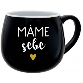 MÁME SEBA - čierny keramický hrnček 300 ml
