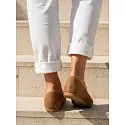 Baleriny zamszowe damskie w szpic brązowe FashionStreet ZY1349