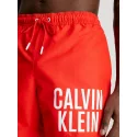 Pánske stredné plavecké šortky so sťahovacou šnúrkou KM0KM00794 XNE červená - Calvin Klein