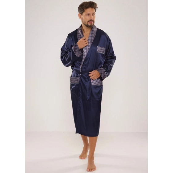 Pánsky župan Adam Satyna 940 tmavo modrá - De Lafense