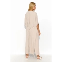 Denné šaty M835 béžové 4XL-5XL - Makadamia