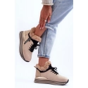 Dámska športová členková obuv 21-Q99 model 185656 Béžová s čiernou - Step in style