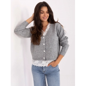 Dámsky sveter PM SW F513.16 Sivý s ecru - FPrice