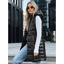 Kamizelka damska pikowana z kapturem czarna FashionStreet TY5257