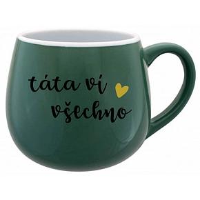 TÁTA VÍ VŠECHNO - zelený keramický hrníček 300 ml
