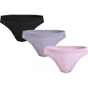 Dámske nohavičky 3Pack UW0UW05018 0V9 čierne/fialové/zv. ružové - Tommy Hilfiger