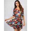 Dámske šaty LK SK 507626.70 čierne s kvetinami - FPrice