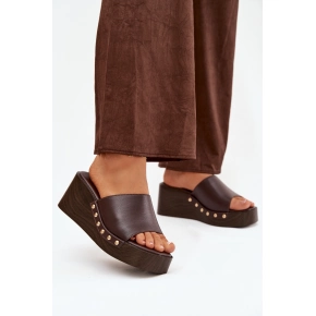 Dámske šľapky na platforme 78-200 Tmavo hnedá - Stephan Paris Dámske šľapky na platforme 78-200 Tmavo hnedá - Stephan Paris