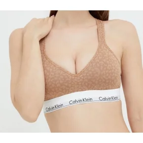 Dámska športová podprsenka QF1654E 796 hnedá/vzor - Calvin Klein
