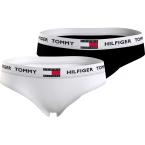 Dievčenské nohavičky 2Pack BIKINI UG0UG00348 0WS čierne/biele - Tommy Hilfiger