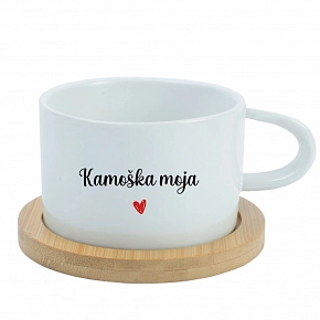 HRNČEK Kamoška moja - biely hrnček makronka 200 ml