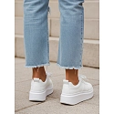 Sneakersy damskie skórzane na platformie białe FashionStreet ZY1376