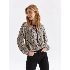 Dámska blúzka SBD1415 béžovo-čierna - Top secret