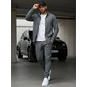 Bluza męska rozpinana bez kaptura antracytowa BX4111