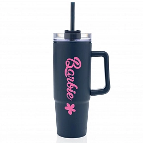 BARBIE - tmavě modrý cestovní hrnek s průhledným víčkem 900 ml BARBIE - tmavě modrý cestovní hrnek s průhledným víčkem 900 ml