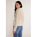 Dámska bunda Ramonesque Imitácia kože JAC0220-23W béžová - Monnari