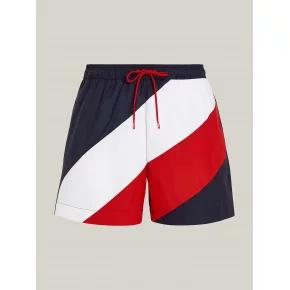 Pánske plavky UM0UM03261 DW5 tm. modré s pruhmi - Tommy Hilfiger