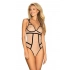 Elegantné body Nudelia teddy nude - Obsessive